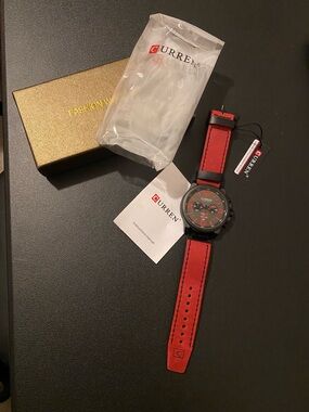 CURREN Red and Black Watch
